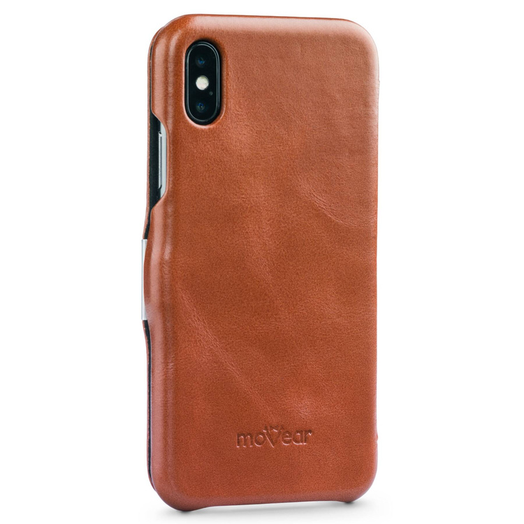 moVear flipSide C skórzane etui do Apple iPhone Xs MAX (6.5") | Skóra naturalna vintage (Brązowa)