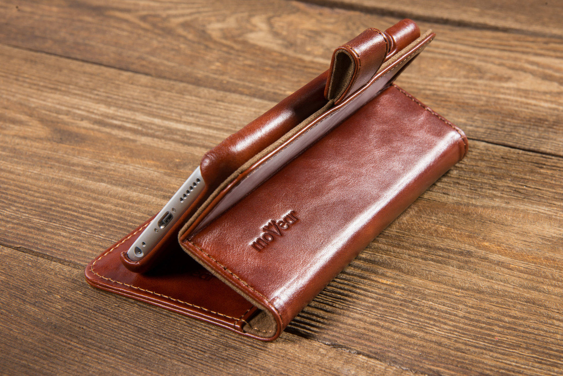 moVear multiCover W Skórzane Etui 3w1 do Apple iPhone 6 / 6s | Portfel, Wallet | Skóra Vintage | Brązowy