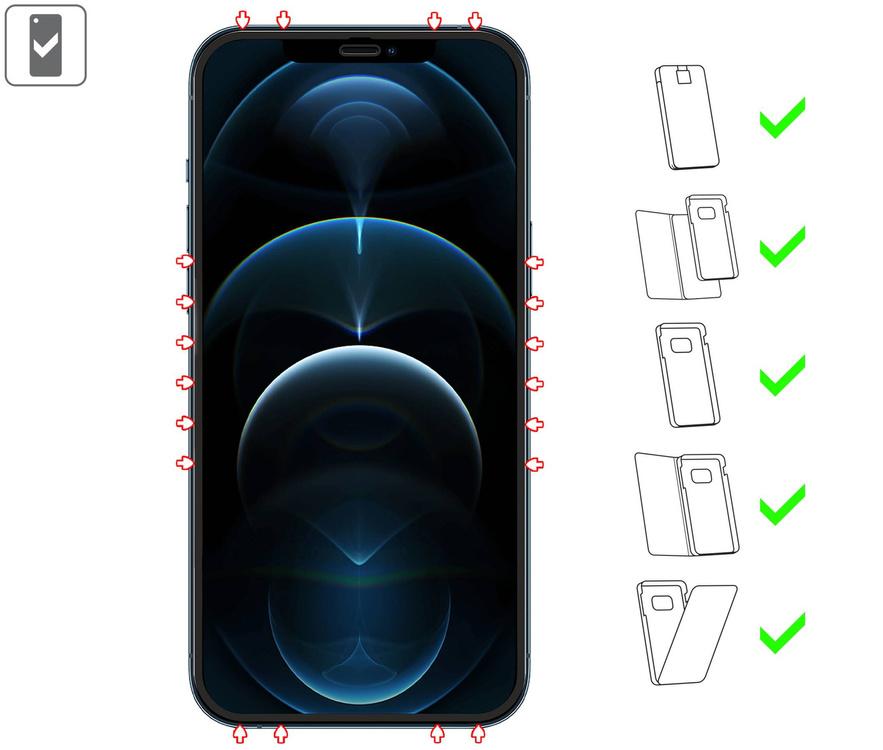 2 szt. | moVear GLASS mSHIELD 2.5D MAX MATT do Apple iPhone 12 Pro Max (6.7") (Antyrefleksyjne, kompatybilne z etui)