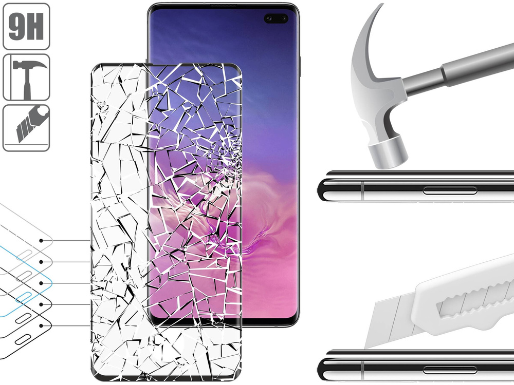 2 szt. | moVear GLASS mSHIELD 3D do Samsung Galaxy S10+ (Plus) (6.4") (na cały ekran)