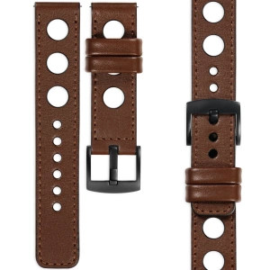 moVear Prestige R1 Skórzany pasek 24mm do zegarka | Ciemnobrązowy, ciemnobrązowe przeszycie [rozmiary XS-XXL i klamra do wyboru]