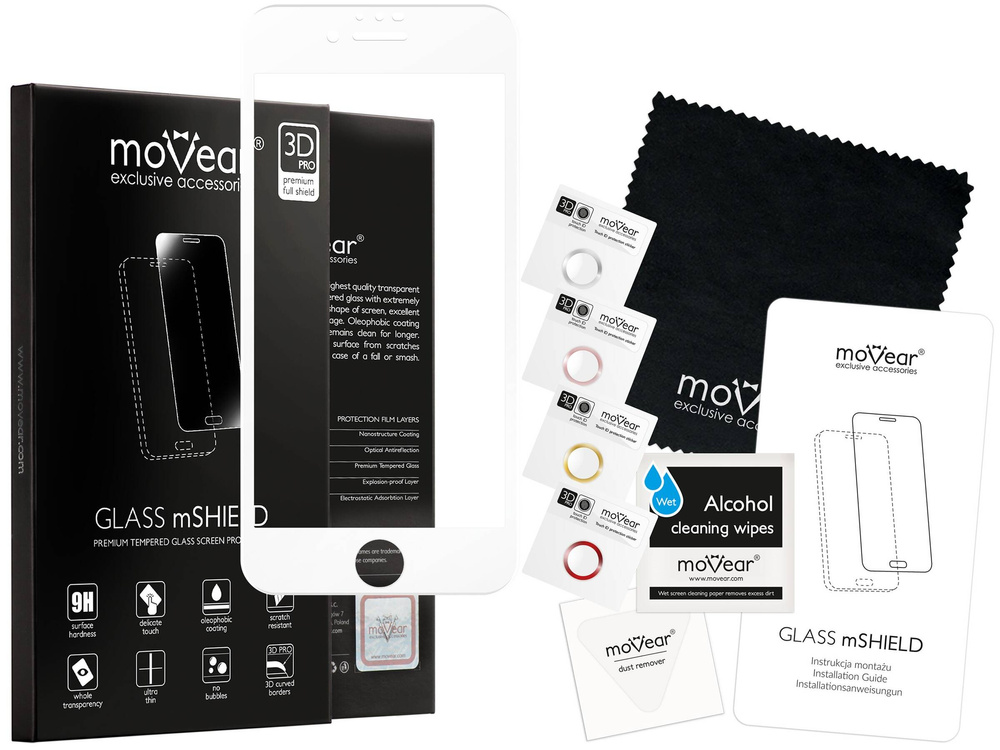 moVear GLASS mSHIELD 3D PRO MATT do Apple iPhone 8 Plus / 7 Plus (5.5") | (Antyrefleksyjne)