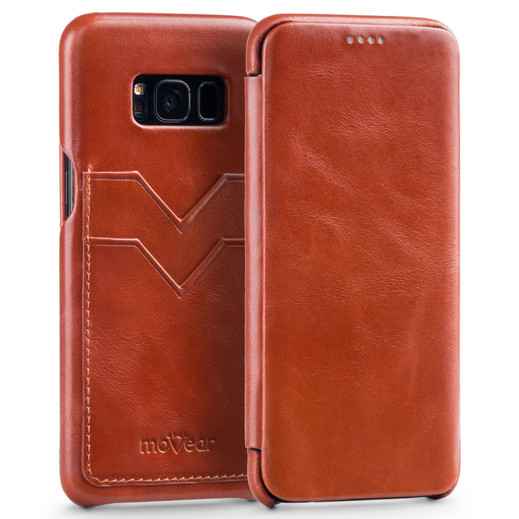 moVear flipSide S+ Skórzane Etui do Samsung Galaxy S8+ (Plus) | Skóra Vintage | Brązowy