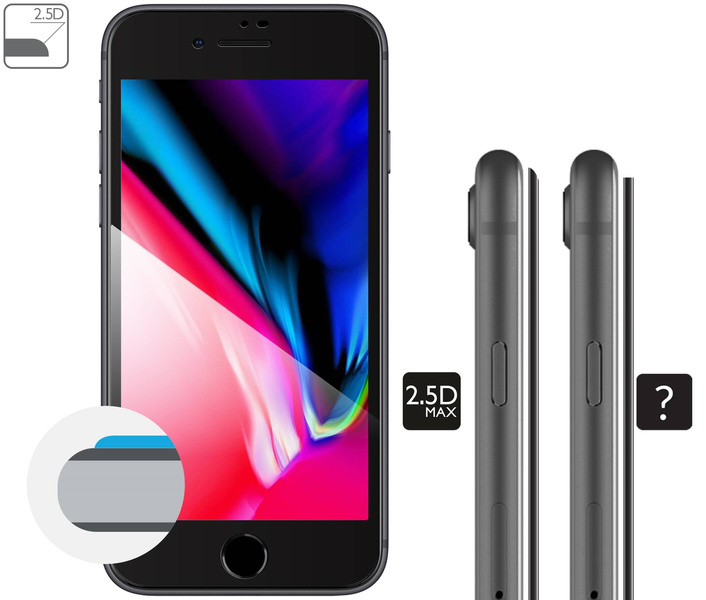 2 szt. | moVear GLASS mSHIELD 2.5D MAX do Apple iPhone 6 Plus / 6s Plus (5.5") (kompatybilne z etui)