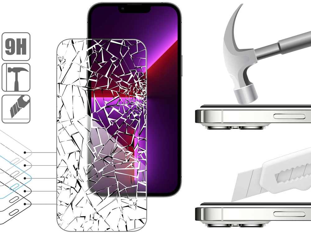 moVear mBOX GLASS mSHIELD 2.5D do Apple iPhone 14 Plus / 13 Pro Max (6.7") (łatwy montaż)