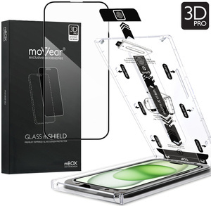 moVear mBOX GLASS mSHIELD 3D PRO do Apple iPhone 16 Plus / 15 Plus (6.7") (łatwy montaż)