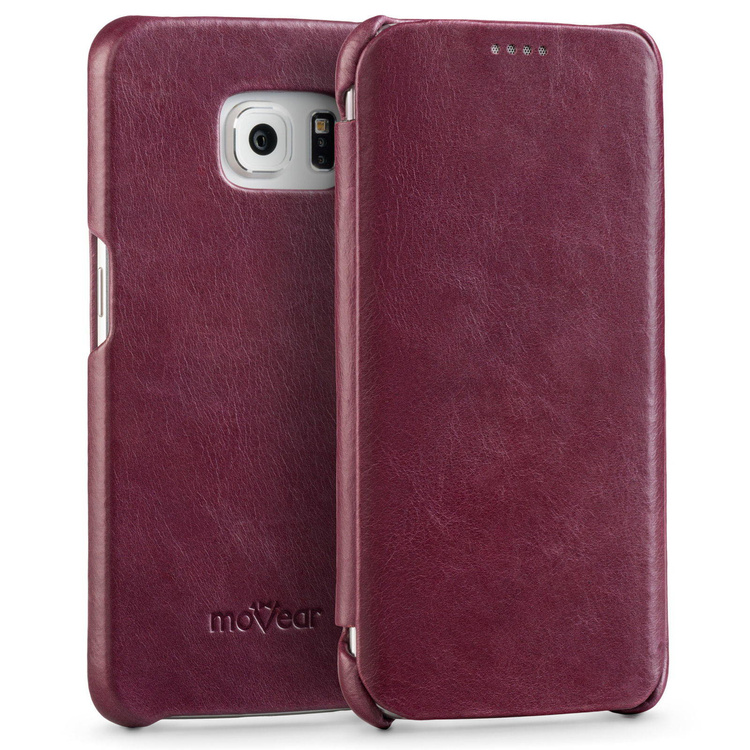 
                    moVear flipSide S Skórzane Etui do Samsung Galaxy S6 edge | Skóra Vintage | Fioletowy