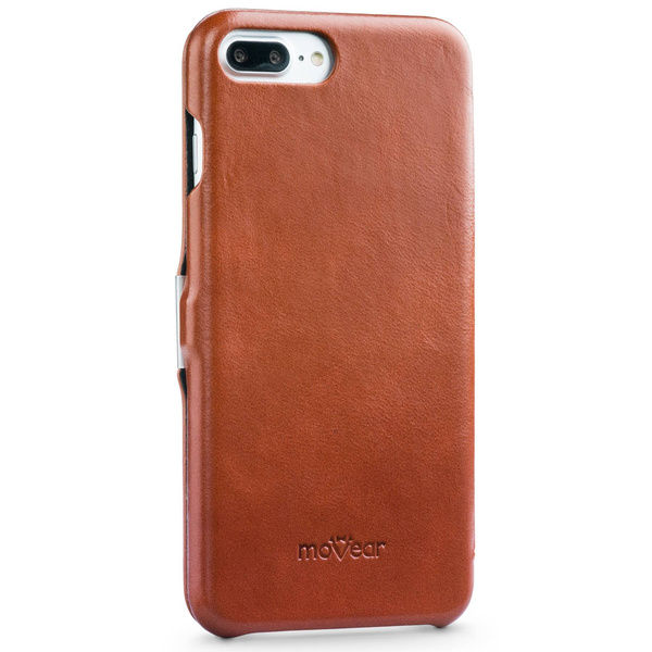 moVear flipSide C skórzane etui do Apple iPhone 8 Plus / 7 Plus (5.5") | Skóra naturalna vintage (Brązowa)