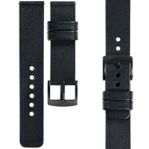 moVear Prestige S1 Skórzany pasek 20mm do Garmin Vivoactive 5/3, Vivomove 3, Venu 2 | Czarny [rozmiary XS-XXL i klamra do wyboru]