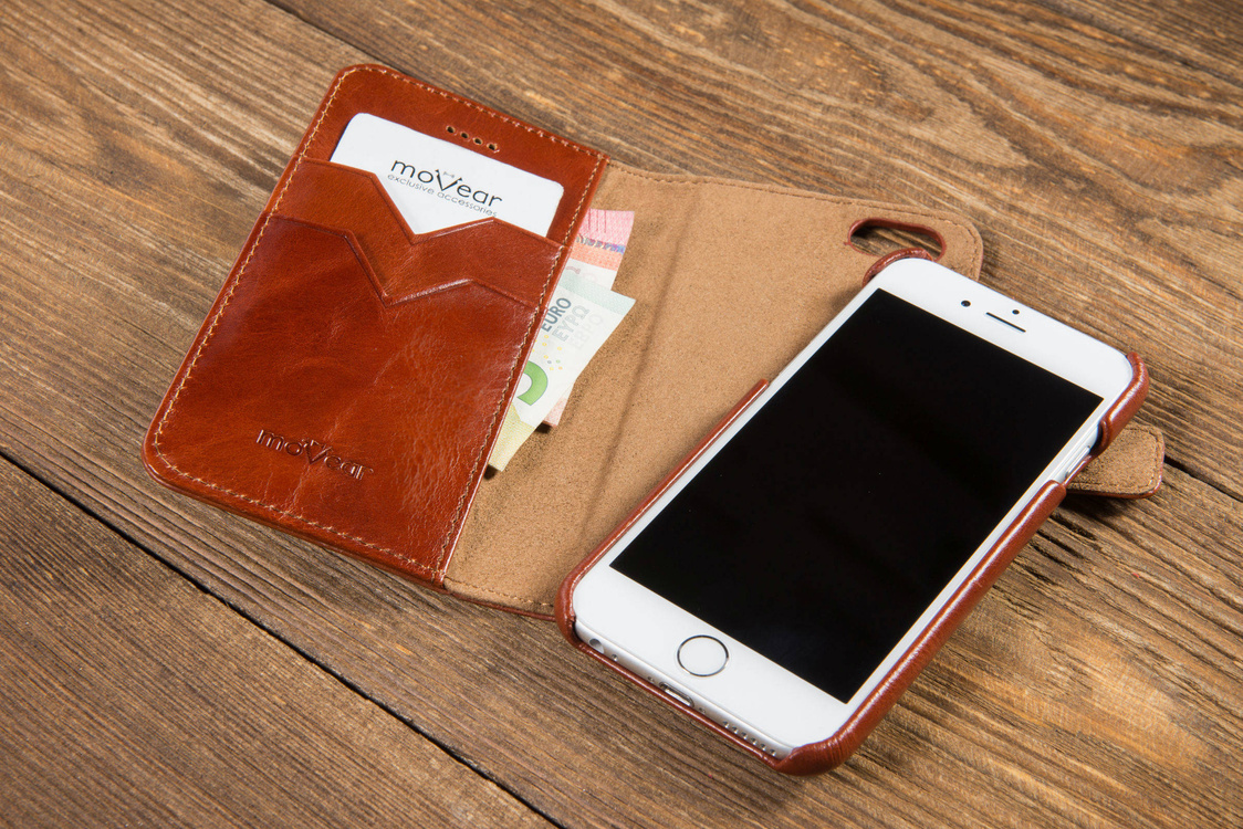 moVear multiCover W Skórzane Etui 3w1 do Apple iPhone 6 / 6s | Portfel, Wallet | Skóra Vintage | Brązowy