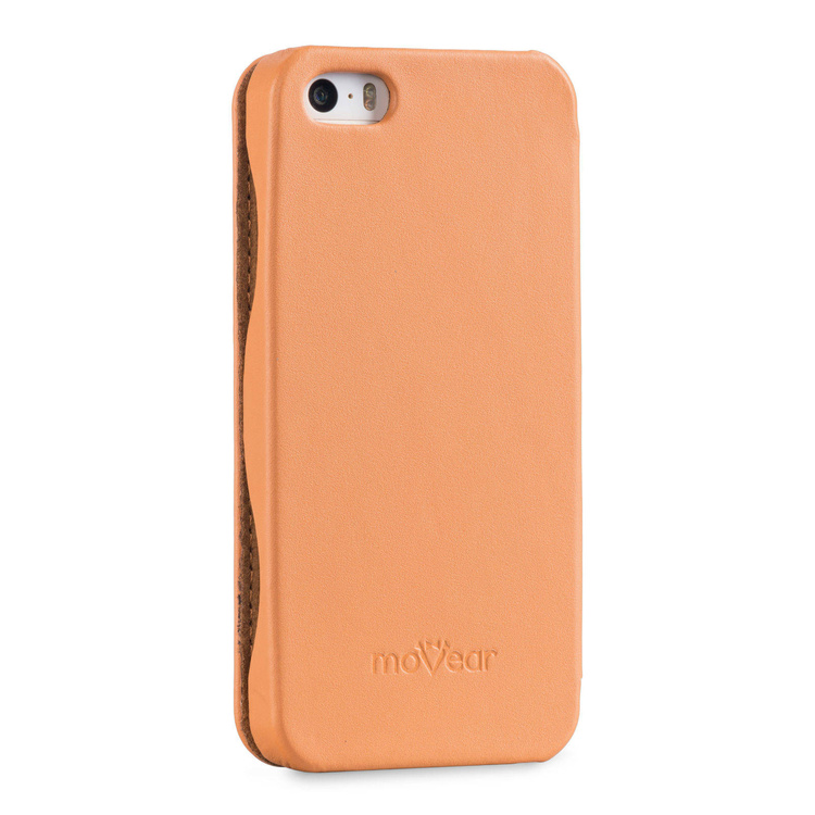 moVear flipSide C Skórzane Etui do Apple iPhone SE / 5s / 5 | Skóra Gładka | Cappuccino