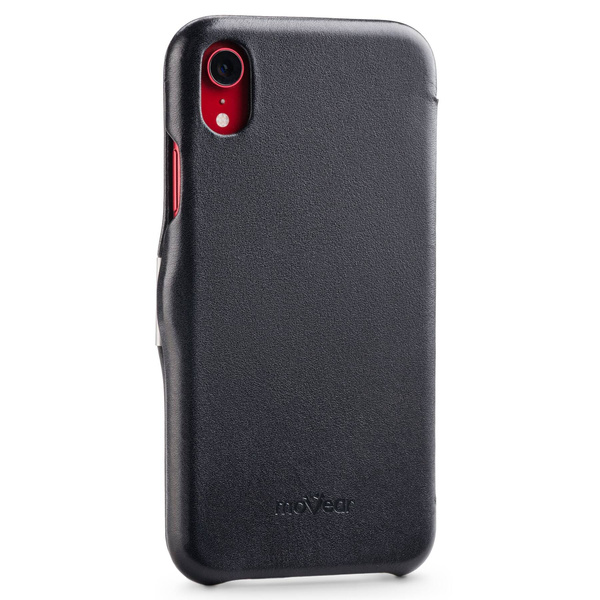 moVear flipSide C skórzane etui do Apple iPhone Xr (6.1") | Skóra naturalna gładka (Czarna)