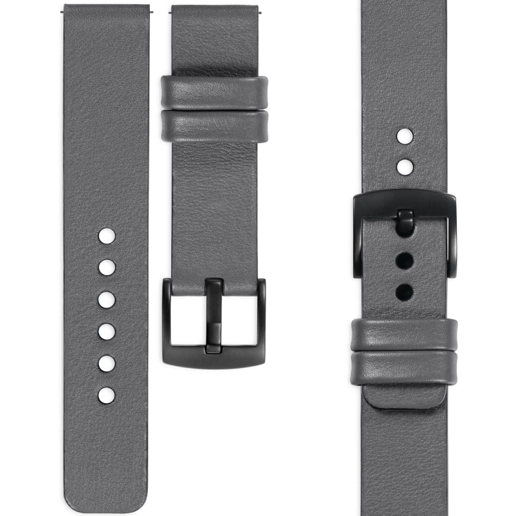moVear Prestige S1 Skórzany pasek 22mm do Xiaomi Watch S1 / Mi Watch / Amzfit | Szary [rozmiary XS-XXL i klamra do wyboru]