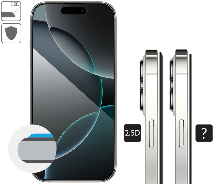 2 szt. | moVear mBOX GLASS mSHIELD 2.5D MAX privacy do Apple iPhone 17 Pro Max / 16 Pro Max (6.9") (Anty spy, z Aplikatorem)