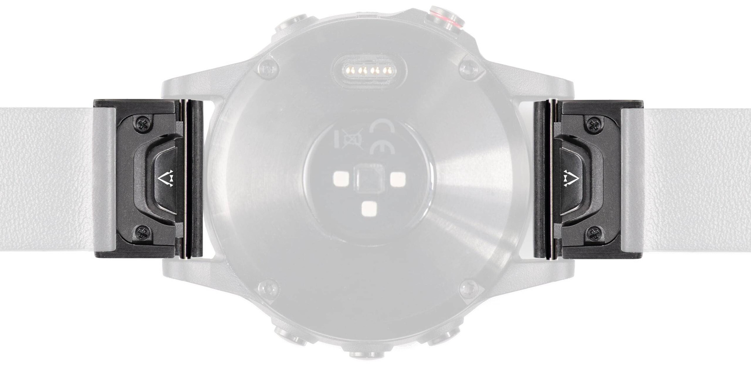 moVear | Adapter paska 22mm do Garmin QuickFit 26mm Fenix / Epix / Quatix / Tactix / Enduro - 51mm | Czarny Stal nierdzewna +PVD