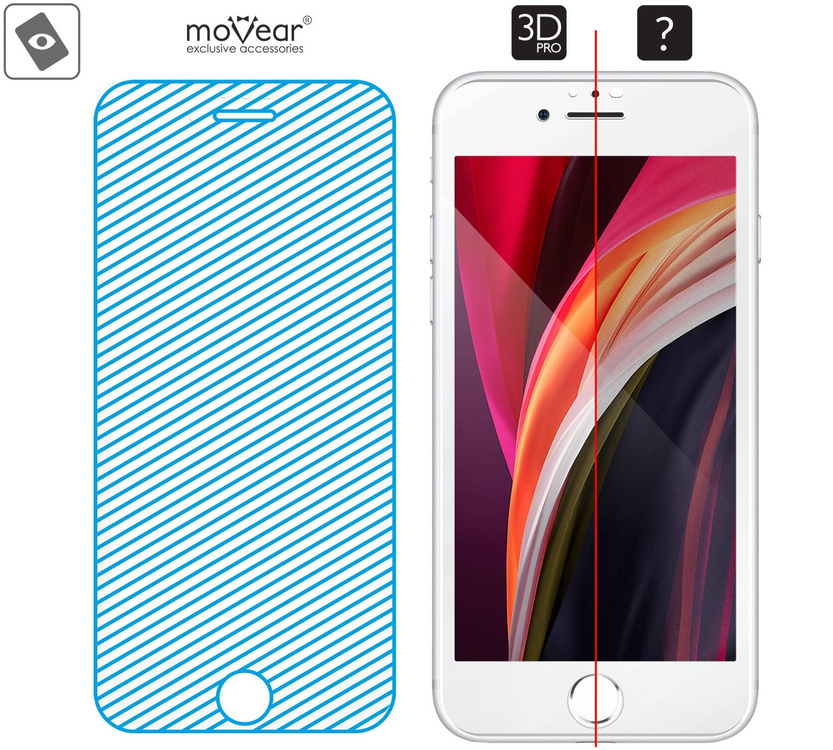 moVear GLASS mSHIELD 3D PRO do Apple iPhone 8 / 7 (4.7") (na cały ekran)