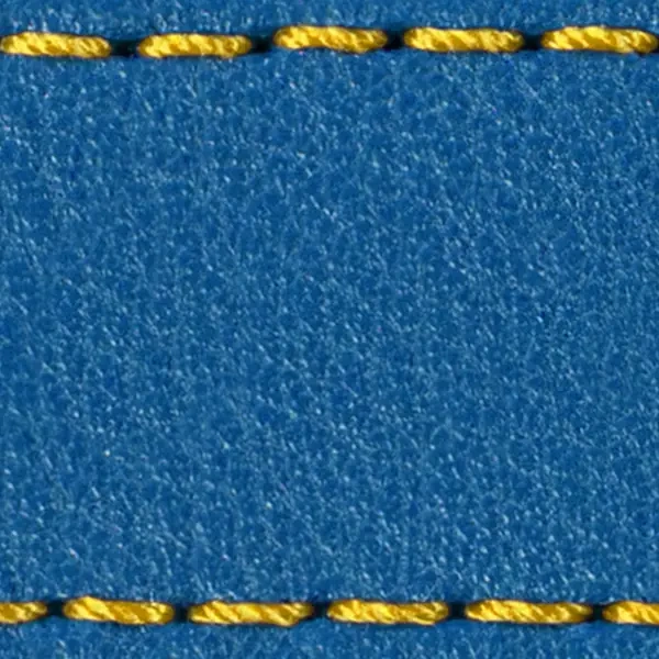 Pasek C1 23mm | Niebieski / Żółta nić | Części skórzane bez klamry