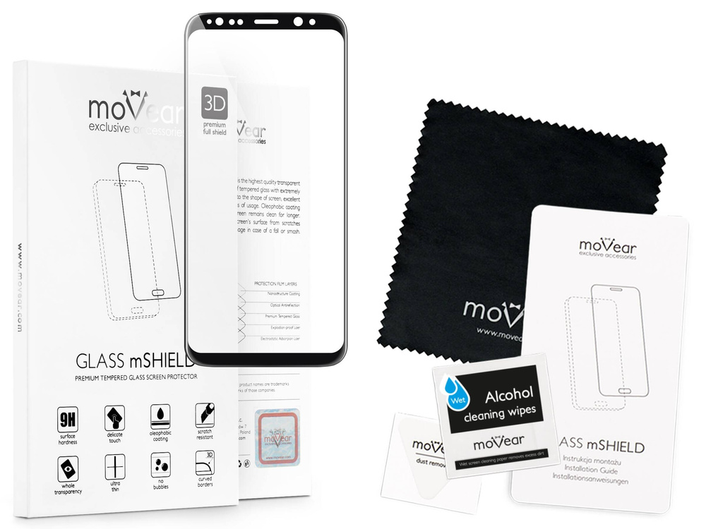 moVear GLASS mSHIELD 3D do Samsung Galaxy S8+ (Plus) (6.2") (na cały ekran)