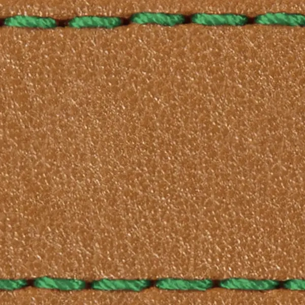 Pasek C1 26mm | Jasnobrązowy / Zielona nić | Części skórzane bez klamry