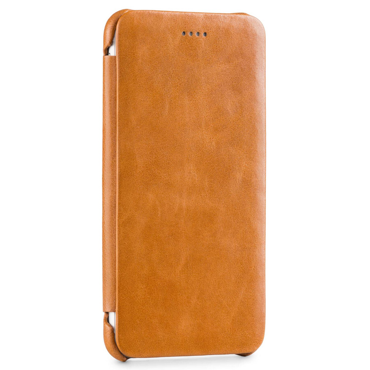 moVear flipSide S+ Skórzane Etui do Apple iPhone 8 Plus / 7 Plus | Skóra Vintage | Jasnobrązowy