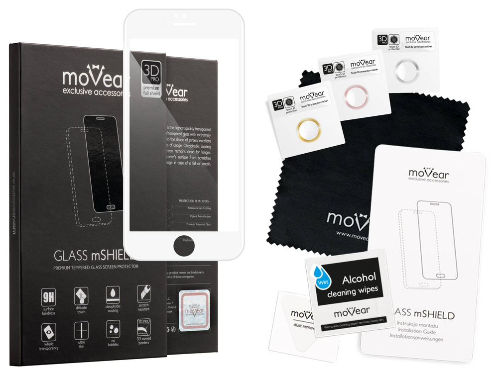 moVear GLASS mSHIELD 3D PRO do Apple iPhone 6 Plus / 6s Plus (5.5") (na cały ekran)