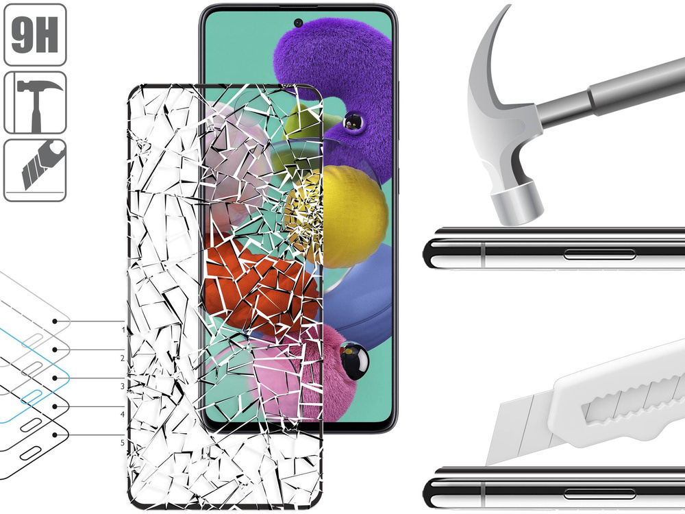 moVear GLASS mSHIELD 3D PRO-E do Samsung Galaxy A51 (6.5") (kompatybilne z etui)