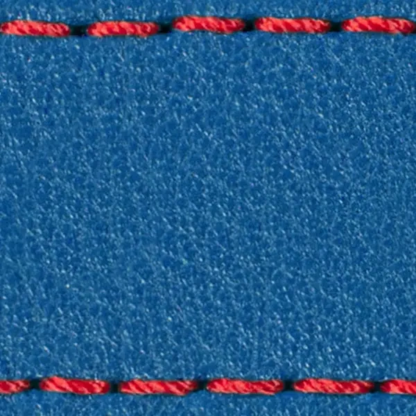 Pasek C1 23mm | Niebieski / Czerwona nić | Części skórzane bez klamry