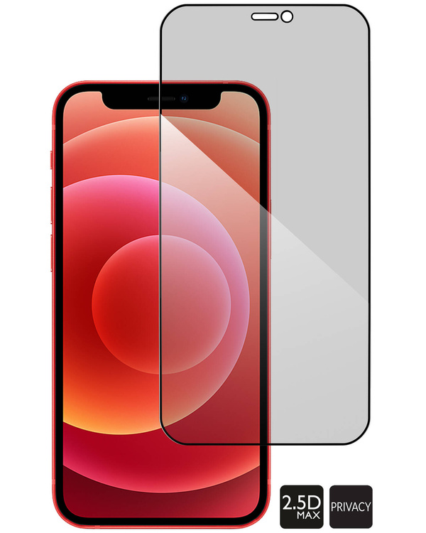 moVear GLASS mSHIELD 2.5D MAX privacy do Apple iPhone 12 Mini (5.4") (Prywatyzujące, kompatybilne z etui)