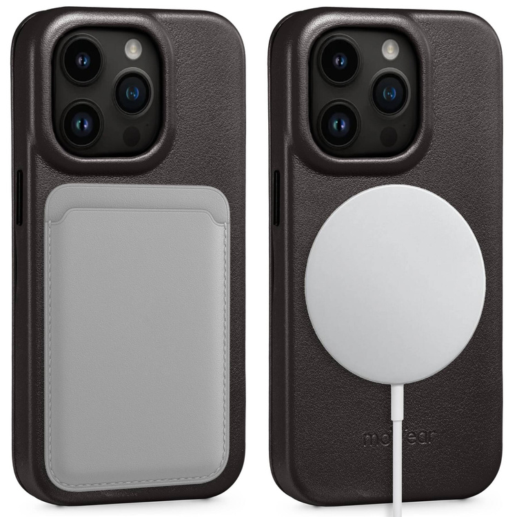 moVear flipSide 4S skórzane etui do Apple iPhone 14 Pro Max (6.7") | Skóra naturalna gładka (Czarna)
