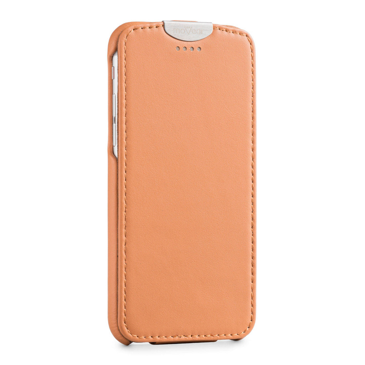 moVear flipDown C Skórzane Etui do Apple iPhone 6 / 6s | Skóra Gładka | Cappuccino