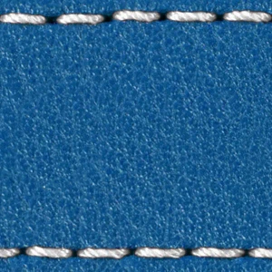 Pasek C1 22mm | Niebieski / Biała nić | Części skórzane bez klamry