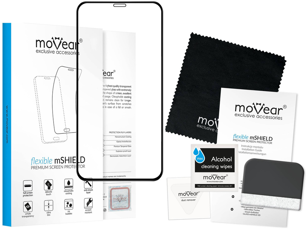 moVear flexible mSHIELD 3D PRO do Apple iPhone 11 Pro Max / Xs MAX (6.5"). Pancerne szkło hybrydowe.