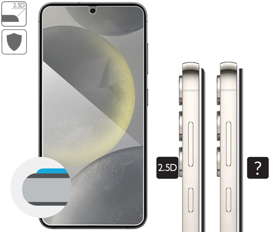 moVear mBOX GLASS mSHIELD 2.5D do Samsung Galaxy S25 / S24 (6.2") (łatwy montaż)