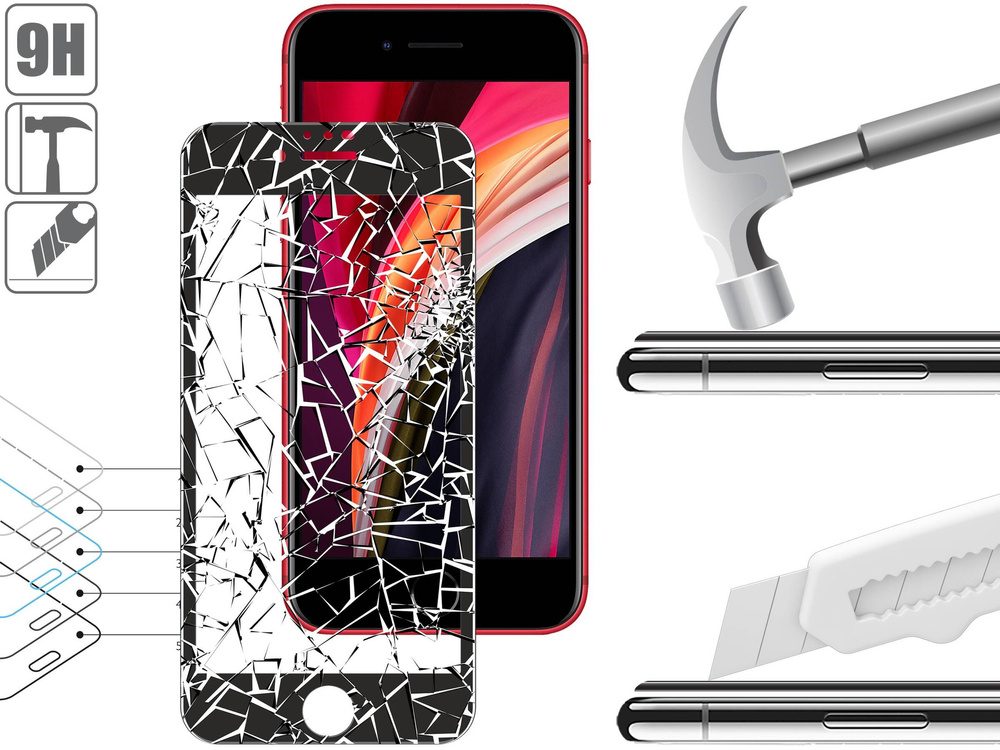 2 szt. | moVear GLASS mSHIELD 3D PRO MATT do Apple iPhone SE (2022 / 2020) / 8 / 7 (4.7") | (Antyrefleksyjne)