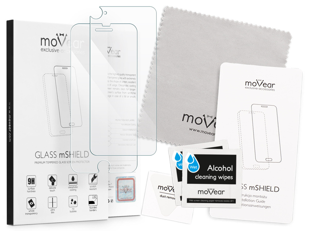 moVear GLASS mSHIELD 2.5D na Apple iPhone 8 | Szkło Hartowane (Przód + Tył)