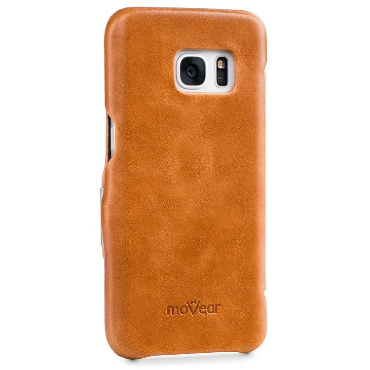 moVear flipSide C Skórzane Etui do Samsung Galaxy S7 | Skóra Vintage | Jasnobrązowy