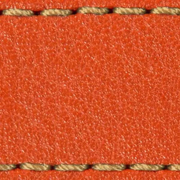 Pasek C1 22mm | Pomarańczowy / Złota nić | Części skórzane bez klamry