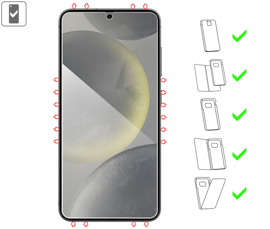 moVear mBOX GLASS mSHIELD 2.5D do Samsung Galaxy S25 / S24 (6.2") (łatwy montaż)