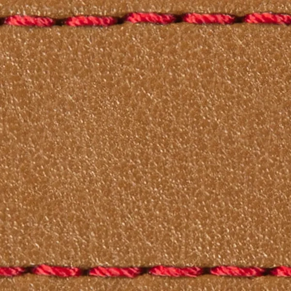 Podkładka W1 do paska 22mm | Jasnobrązowy / Czerwona nić