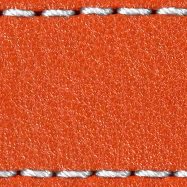 Pasek C1 23mm | Pomarańczowy / Biała nić | Części skórzane bez klamry