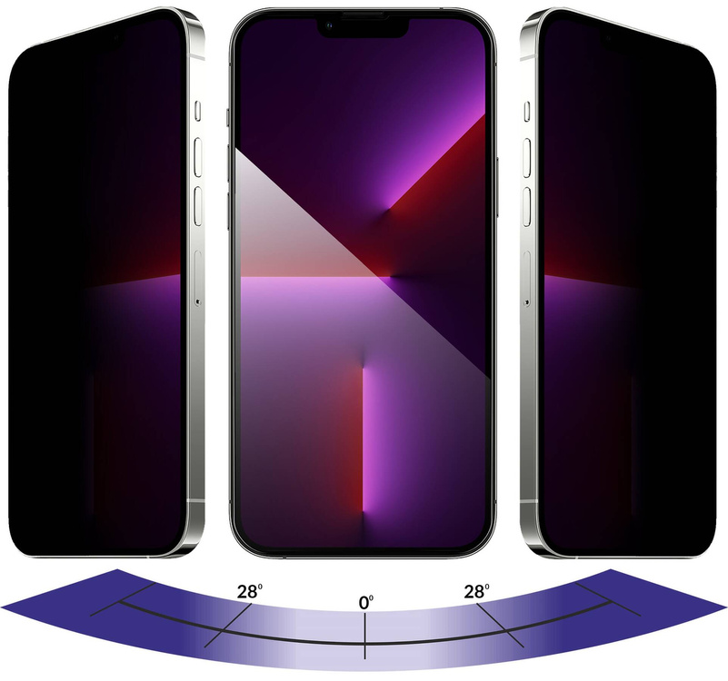2 szt. | moVear GLASS mSHIELD 2.5D MAX privacy do Apple iPhone 14 Plus / 13 Pro Max (6.7") (Prywatyzujące, kompatybilne z etui)