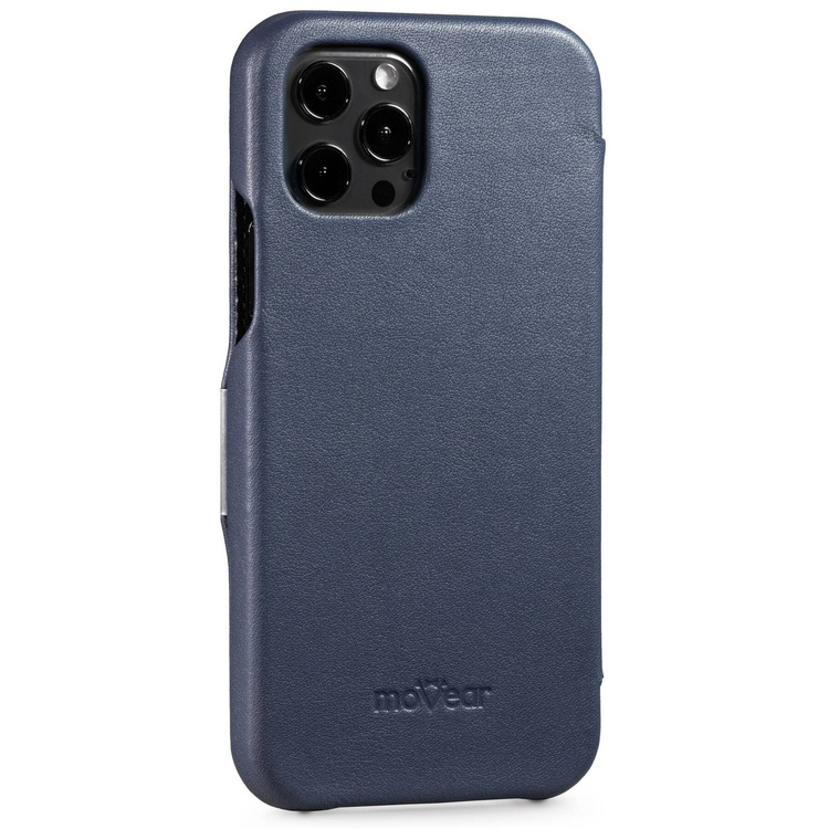 moVear flipSide C skórzane etui do Apple iPhone 12 Pro / 12 (6.1") | Skóra naturalna nappa (Granatowa)