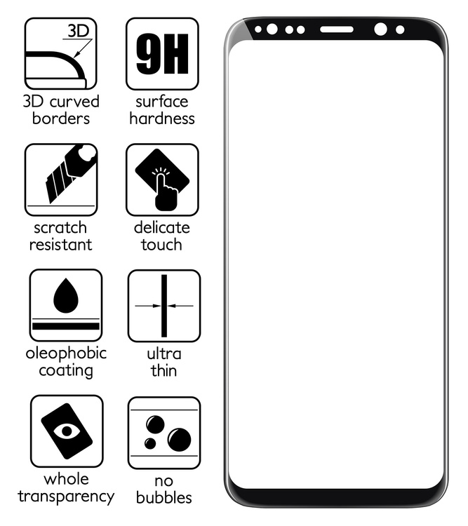 2 szt. | moVear GLASS mSHIELD 3D do Samsung Galaxy S8+ (Plus) (6.2") (na cały ekran)