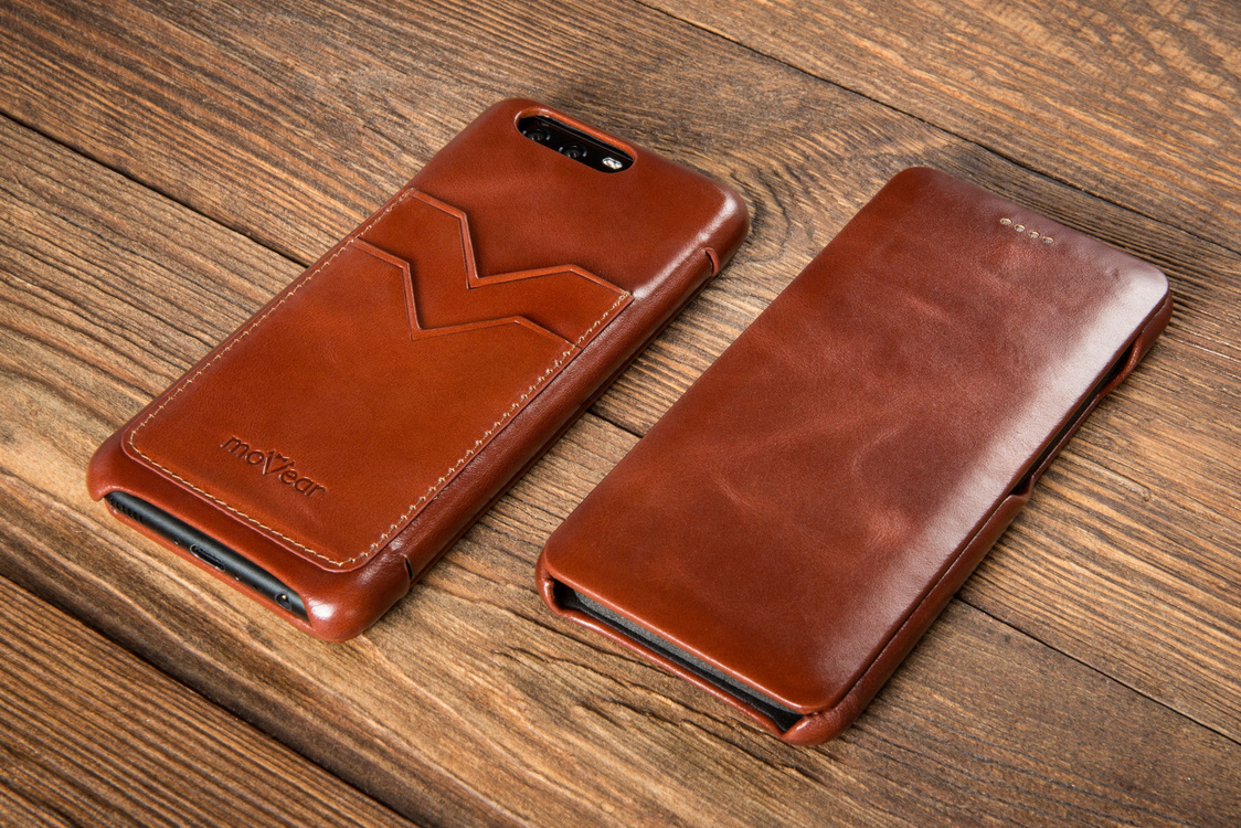 moVear flipSide S+ Skórzane Etui do Huawei P10 | Skóra Vintage | Brązowy