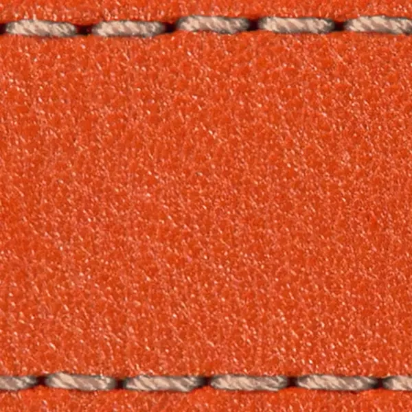 Pasek C1 24mm | Pomarańczowy / Różowo złota nić | Części skórzane bez klamry