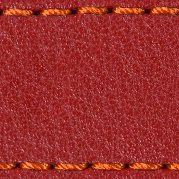 Pasek C1 19mm | Czerwony szkarłatny / Ciemnopomarańczowa nić | Części skórzane bez klamry
