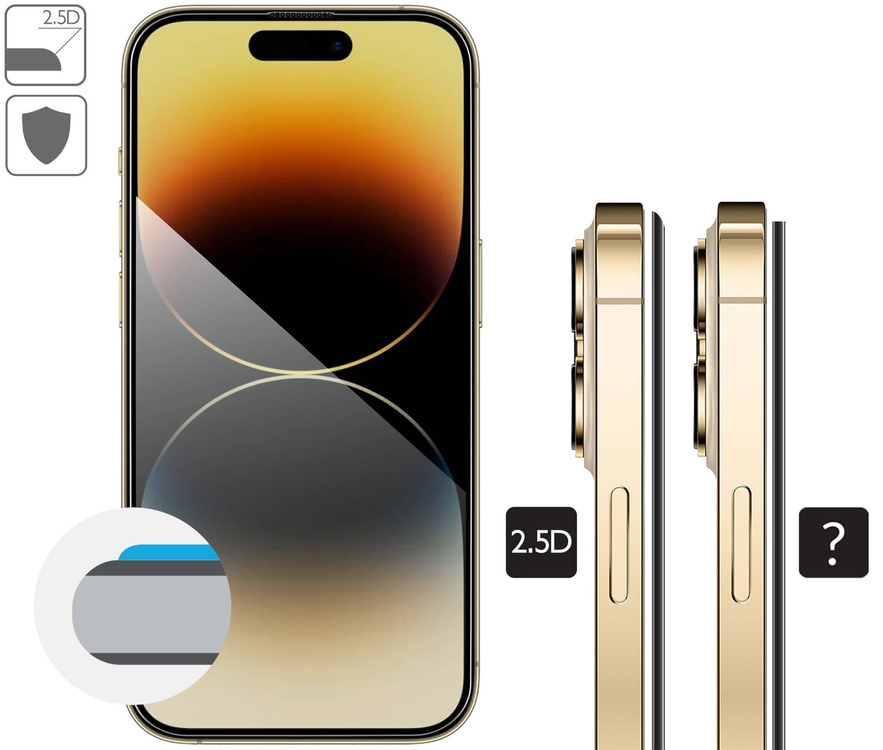 2 szt. | moVear mBOX GLASS mSHIELD 2.5D MAX privacy do Apple iPhone 14 Pro (6.1") (Anty spy, z Aplikatorem)