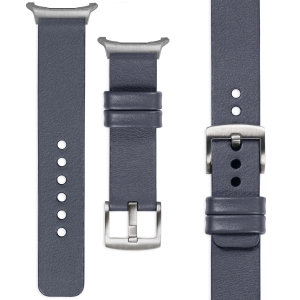moVear Prestige S1 Skórzany pasek 22mm do Samsung Galaxy Watch Ultra | Szary stalowy [rozmiary XS-XXL i klamra do wyboru]