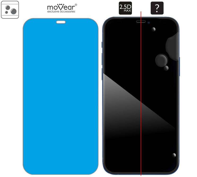 moVear GLASS mSHIELD 2.5D MAX do Apple iPhone 12 Pro Max (6.7") (kompatybilne z etui)