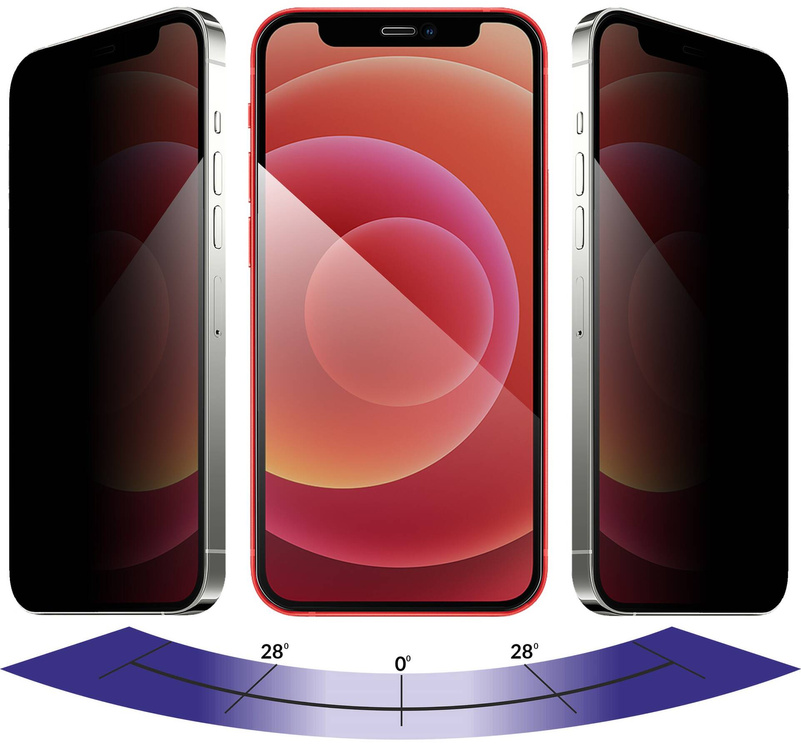 moVear GLASS mSHIELD 2.5D MAX privacy do Apple iPhone 12 Mini (5.4") (Prywatyzujące, kompatybilne z etui)